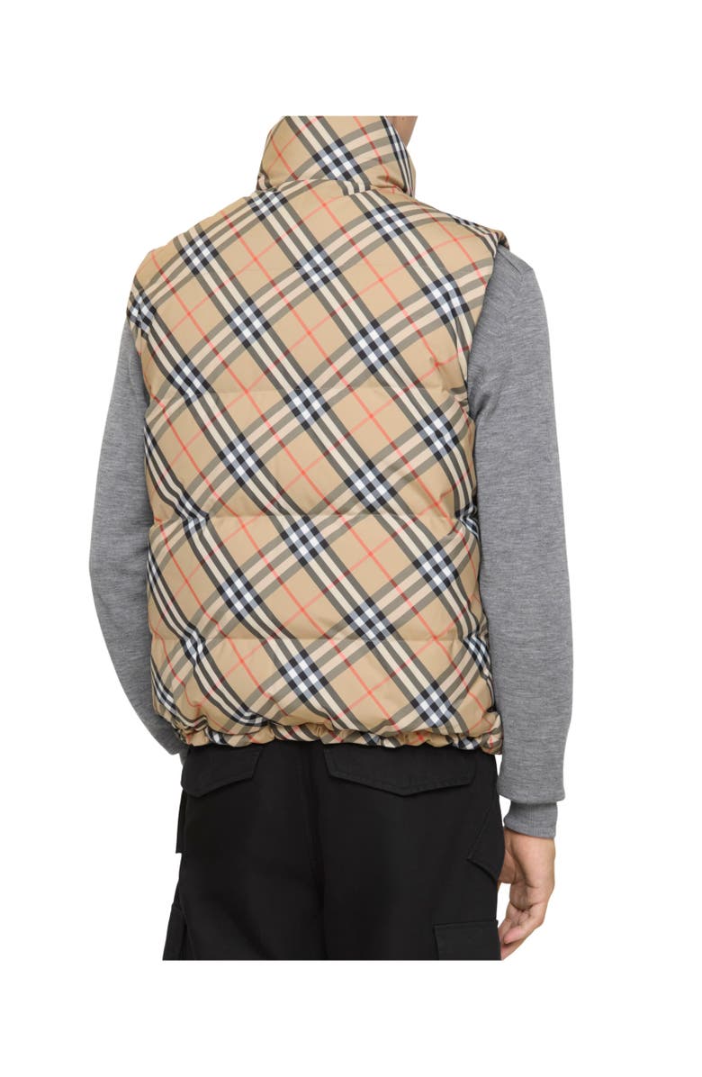 Burberry Reversible Check Puffer Gilet, Alternate, color, Sand Beige