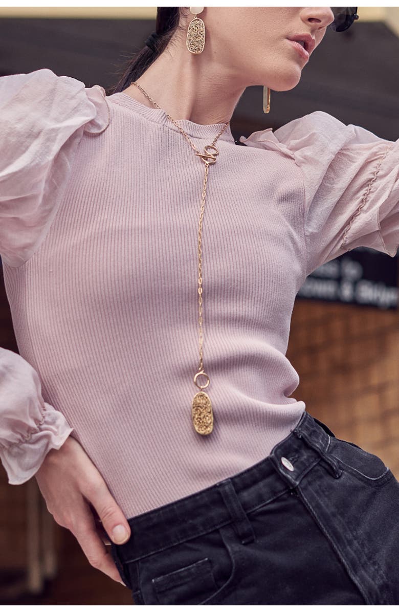 Daniela Millan Jewelry Element Pendant Long Necklace, Alternate, color, Gold