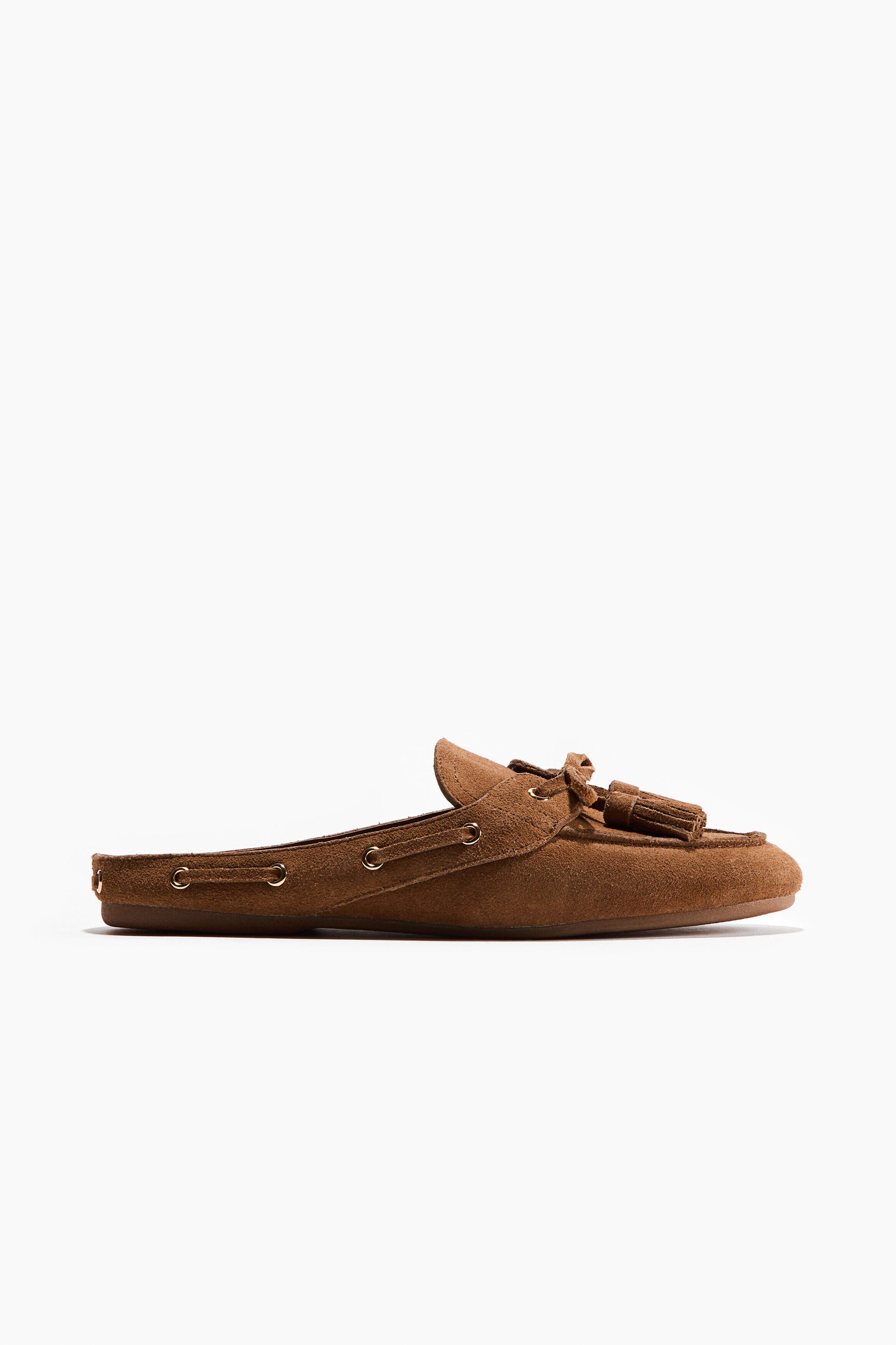 H&M Split Suede Mules, Alternate, color, Brown