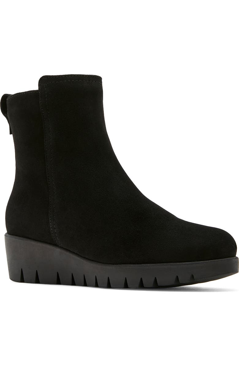 La Canadienne Teagan City Dry<sup>™</sup> Wedge Bootie, Main, color, Black Suede