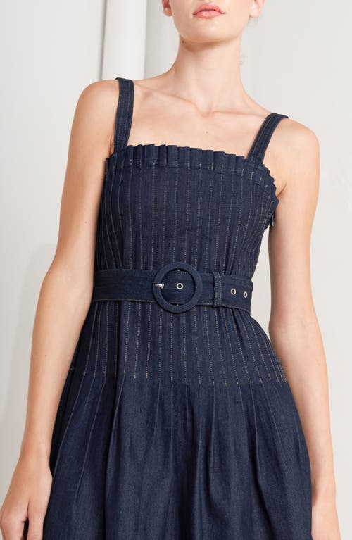 Freemarket Pleat Bodice Denim Minidress In Blue