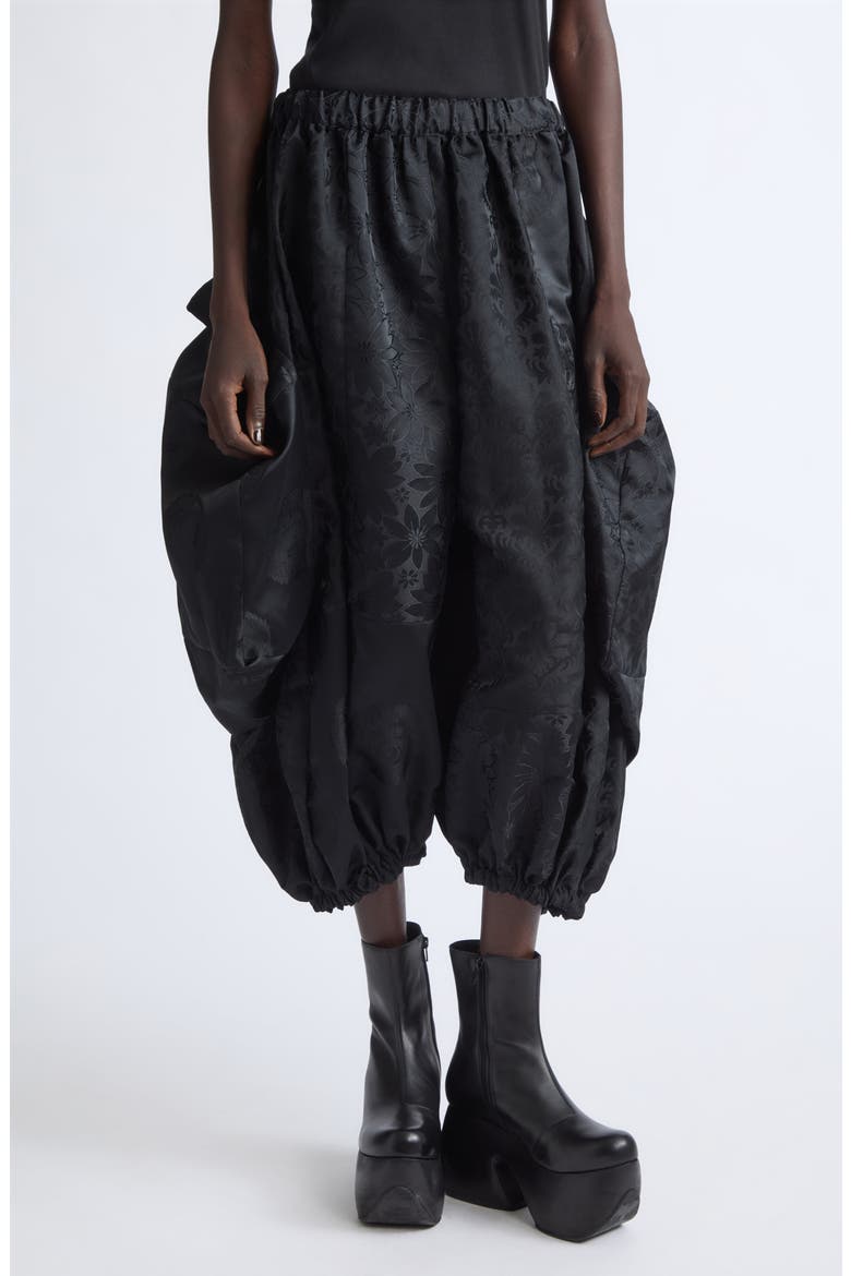 Floral Jacquard Wide Leg Pants, Main, color, BLACK X BLACK X BLACK