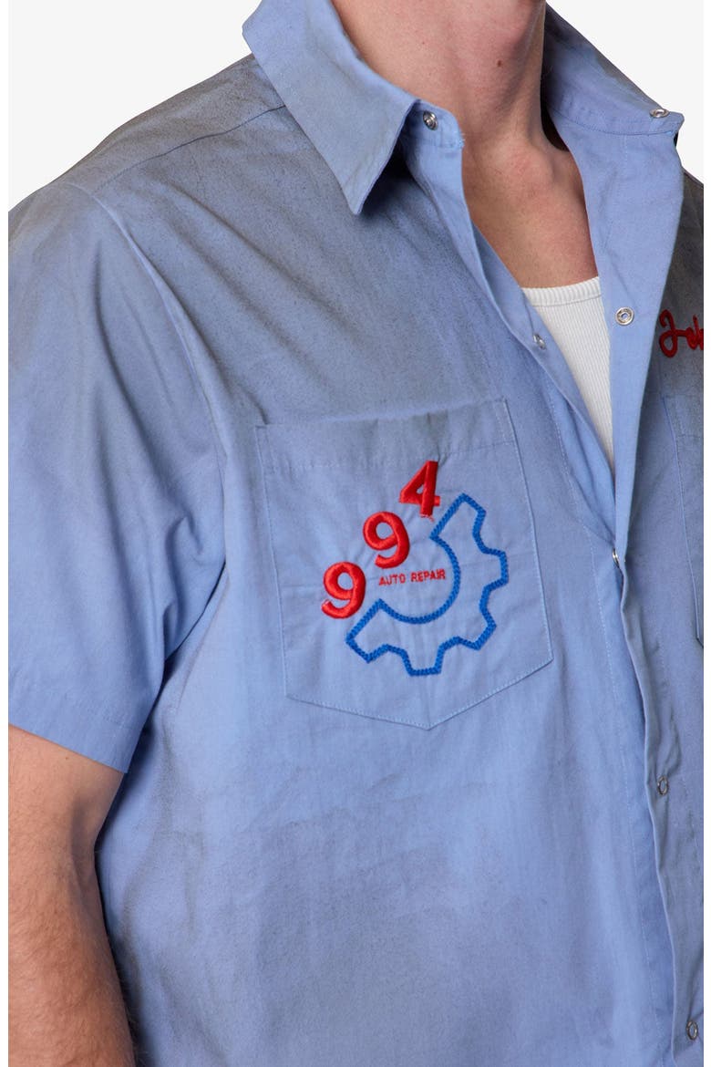 Vintage Short Sleeve Button-Up Work Shirt, Alternate, color, LIGHT BLUE