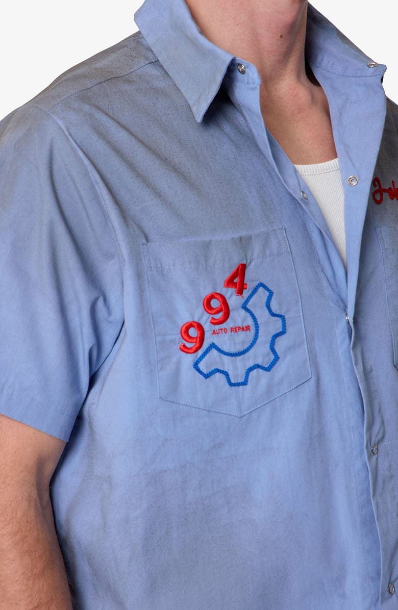 mnml Vintage Short Sleeve Button-Up Work Shirt, Alternate, color,
