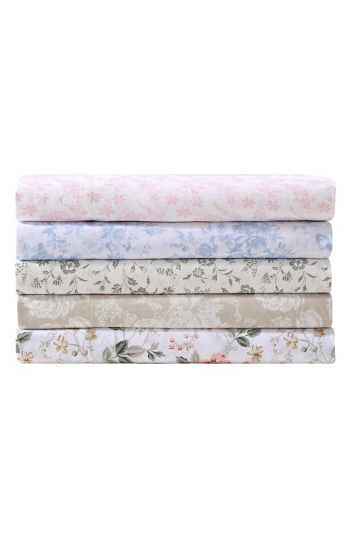 Laura Ashley Antoinette Floral 200 Thread Count Cotton Percale Sheet Set In Pink