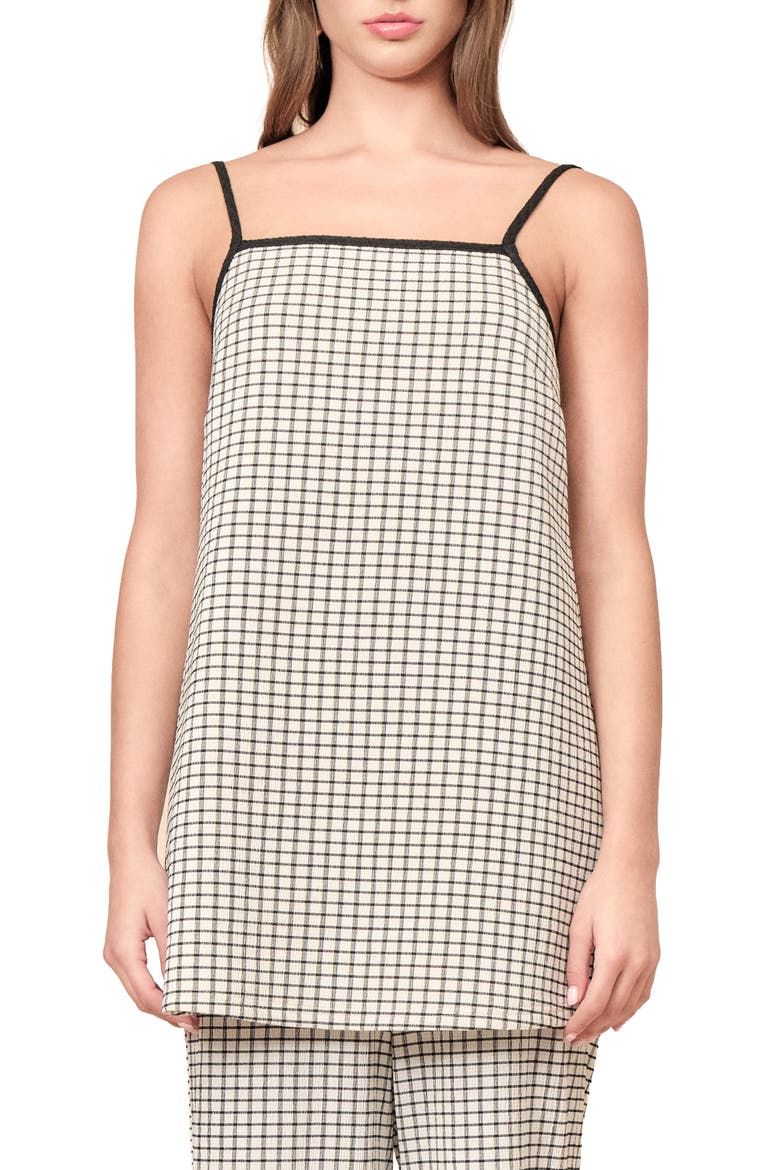Anya Grid Top, Main, color, BLACK WHITE