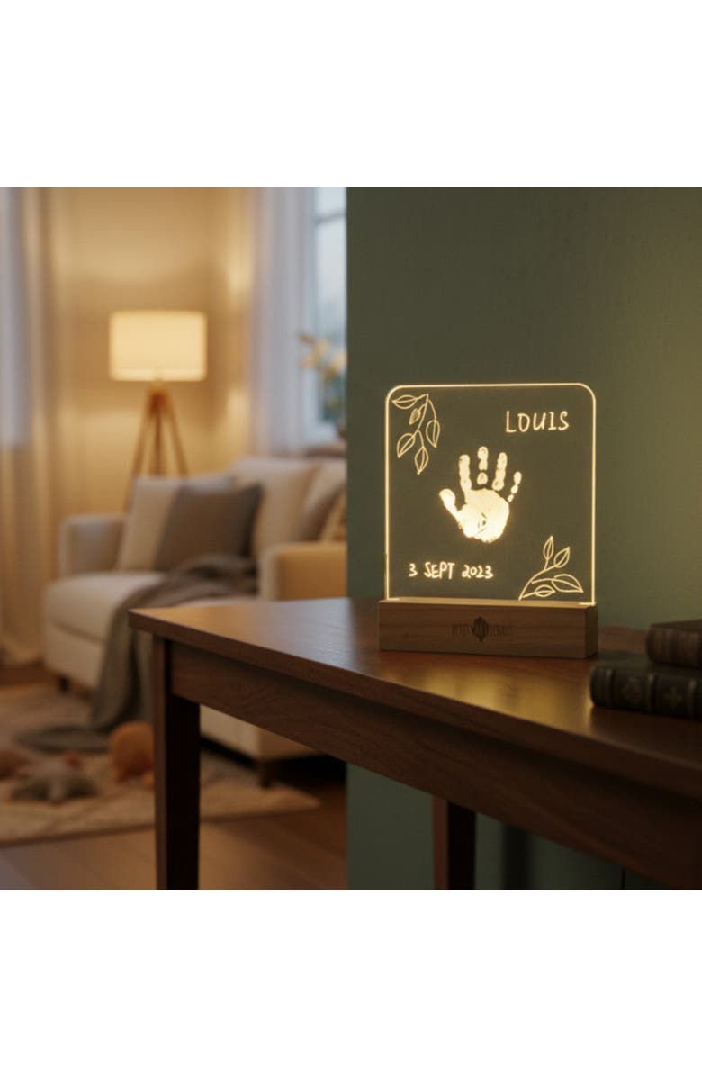 Petit Artichaut Illuminated Frame | Light-Up Handprint Keepsake with Name & Date | Newborn Gift, Alternate, color, Beige