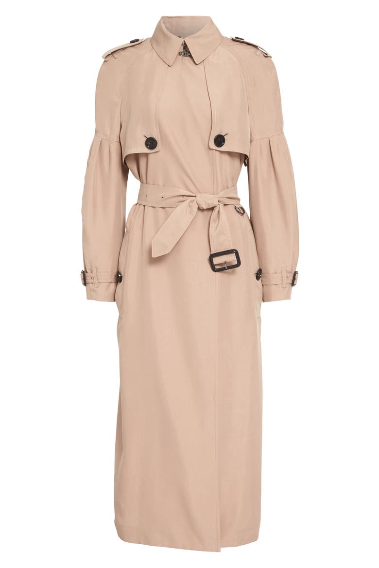 Maythorne Mulberry Silk Trench, Alternate, color, NUDE