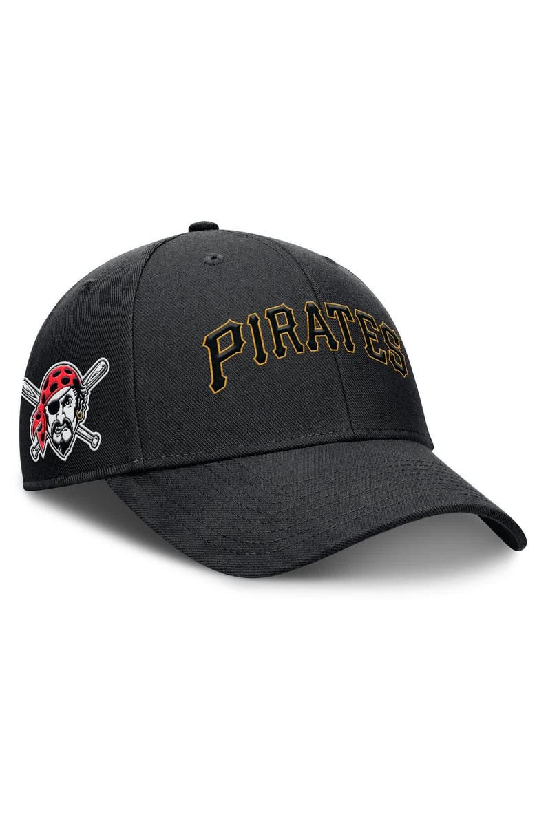 Nike Men's Nike Black Pittsburgh Pirates Rise Gaberdine Adjustable Hat, Main, color, Black