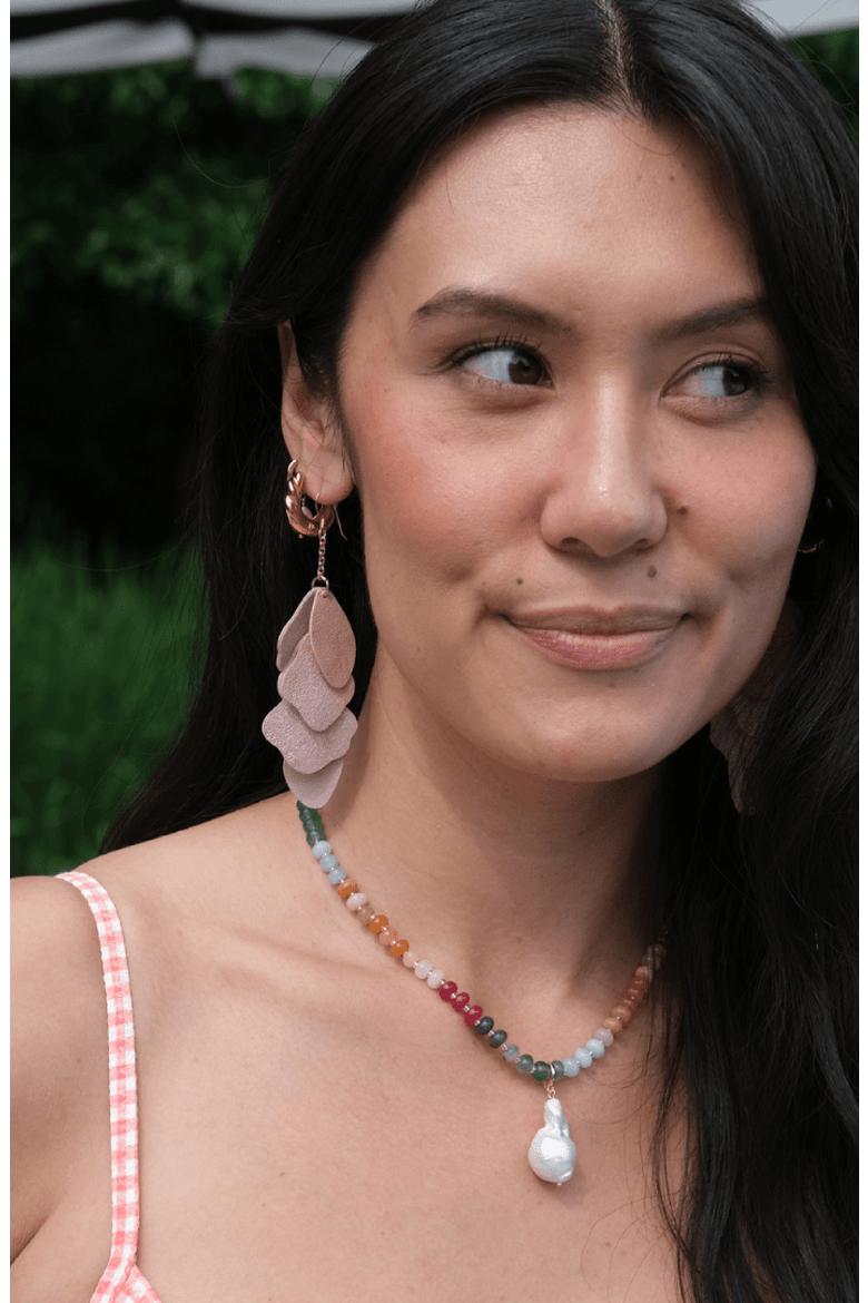 Florence Earrings, Alternate, color, Rainbow / Gold Metal