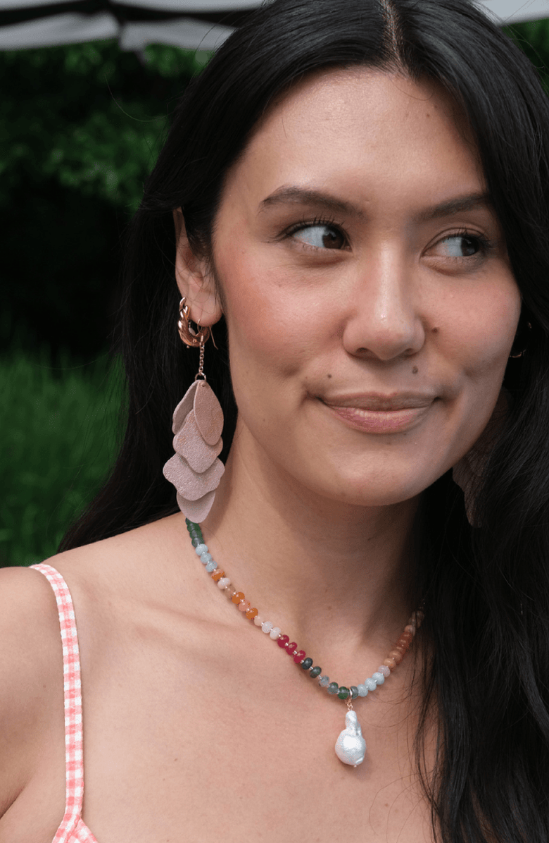 Nickel & Suede Florence Earrings, Alternate, color, Rainbow / Gold Metal