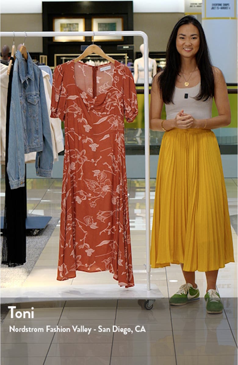 Franklin Floral Puff Sleeve Midi Dress, sales video thumbnail