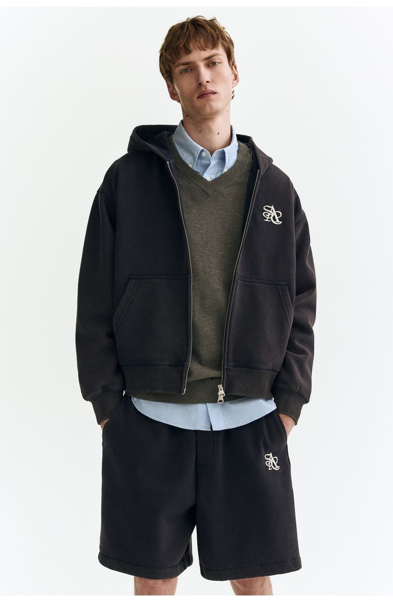 H&M Relaxed Fit Shorts, Alternate, color, Navy Blue