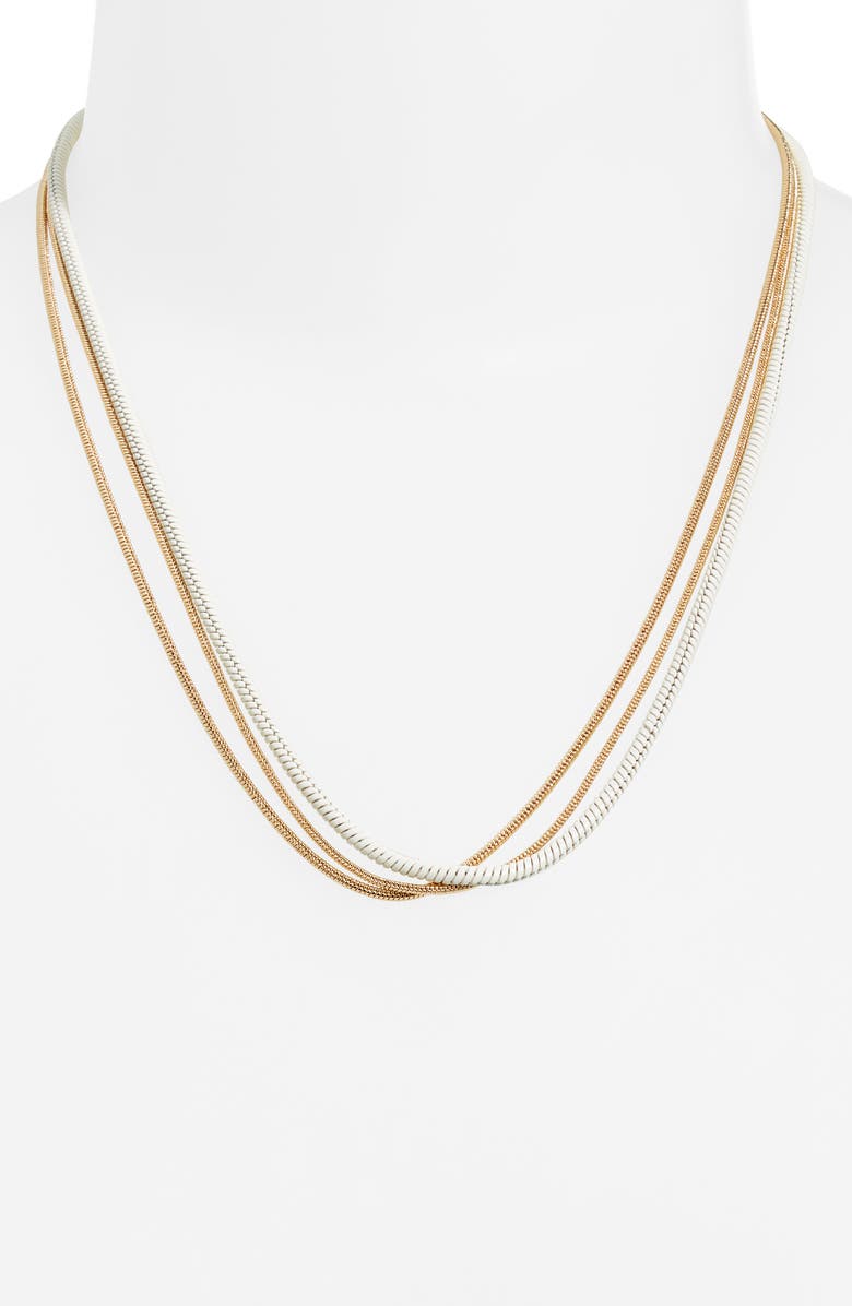 Nordstrom Snake Chain Layered Necklace, Alternate, color, Ivory- Gold