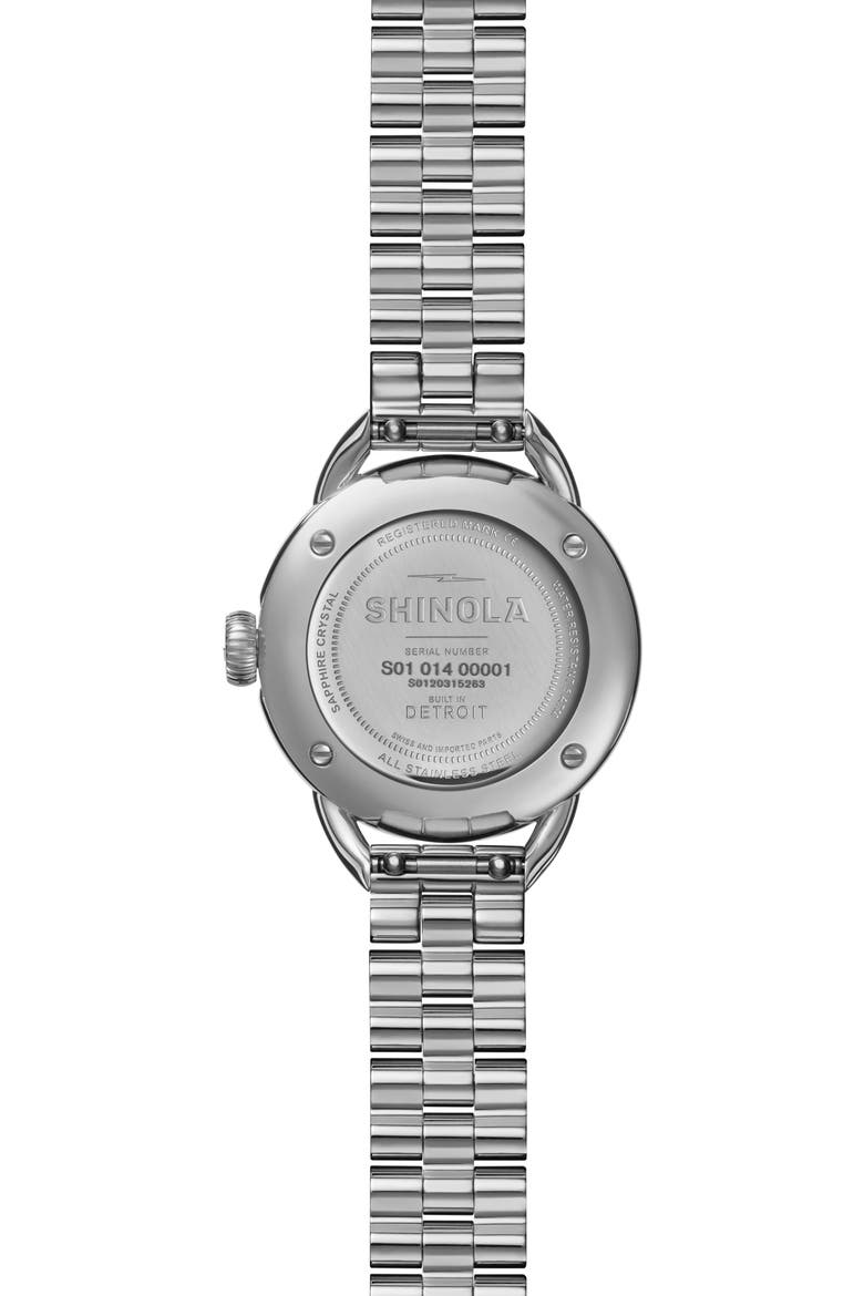 Runabout Mother-of-Pearl & Diamond Bracelet Watch, 25mm, Alternate, color, WHITE/MOTHER OF PEARL