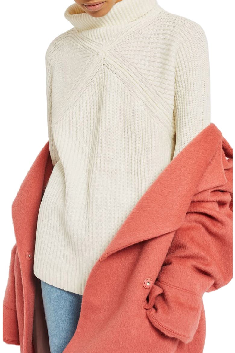 Diamond Stitch Turtleneck Sweater, Main, color, CREAM