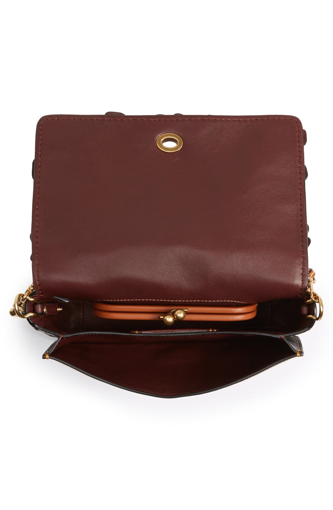 1941 'Dinky' Flower Appliqué Leather Crossbody Bag, Alternate, color, BLACK MULTI