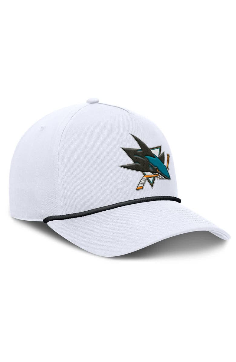 FANATICS Men's Fanatics White San Jose Sharks Rope A-Frame Adjustable Hat, Alternate, color, White