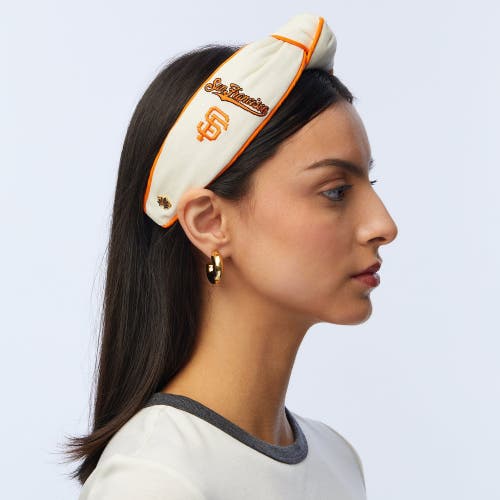 Lele Sadoughi Mlb Sf Giants Embroidered Headband In White