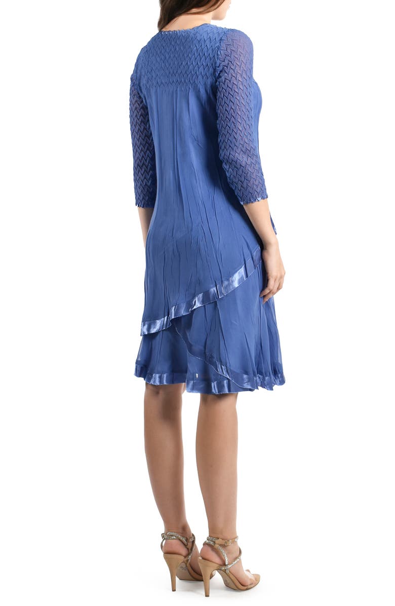 Komarov Layered Chiffon Dress, Alternate, color, Fregatta Blue