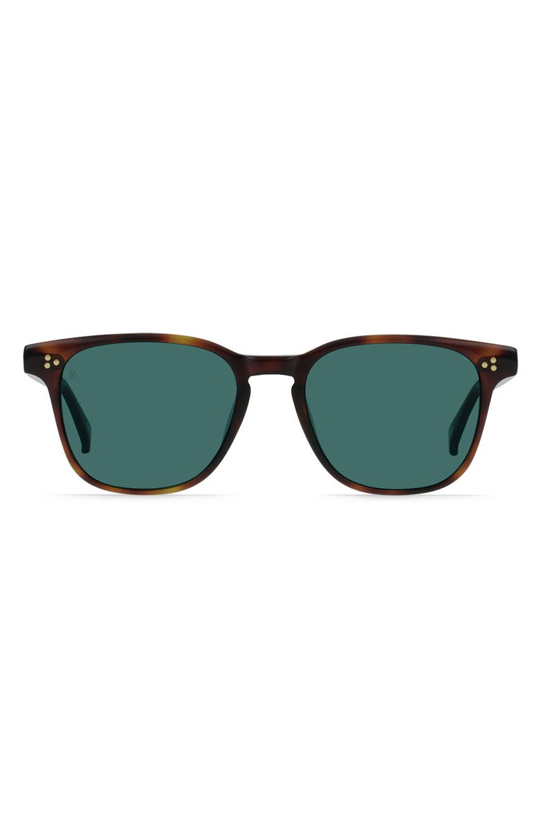 RAEN Alvez 50mm Polarized Square Sunglasses, Main, color, Kola Tort/ Pacifica