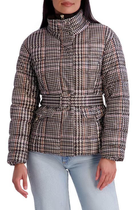 Belted Quilted Cire Puffer Coat