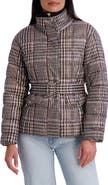 Kensie Belted Quilted Cire Puffer Coat
