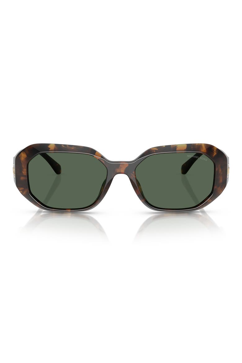 54mm Irregular Sunglasses, Main, color, DARK TORTOISE / GREEN SOLID