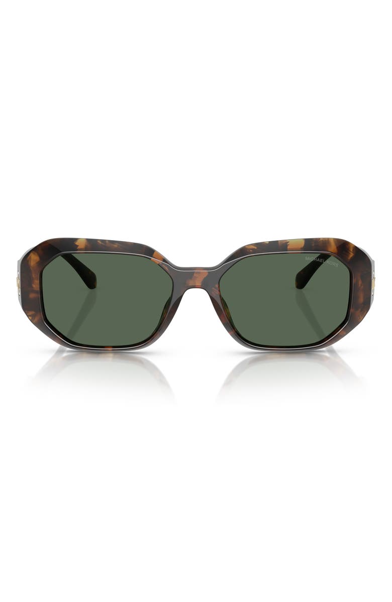 Michael Kors 54mm Irregular Sunglasses, Main, color, Dark Tortoise / Green Solid