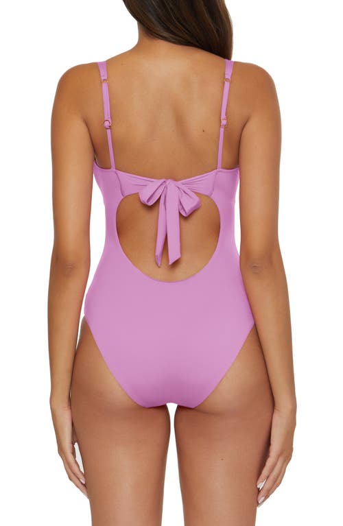 Becca Shirred V-wire One-piece Swimsuit In Orchid