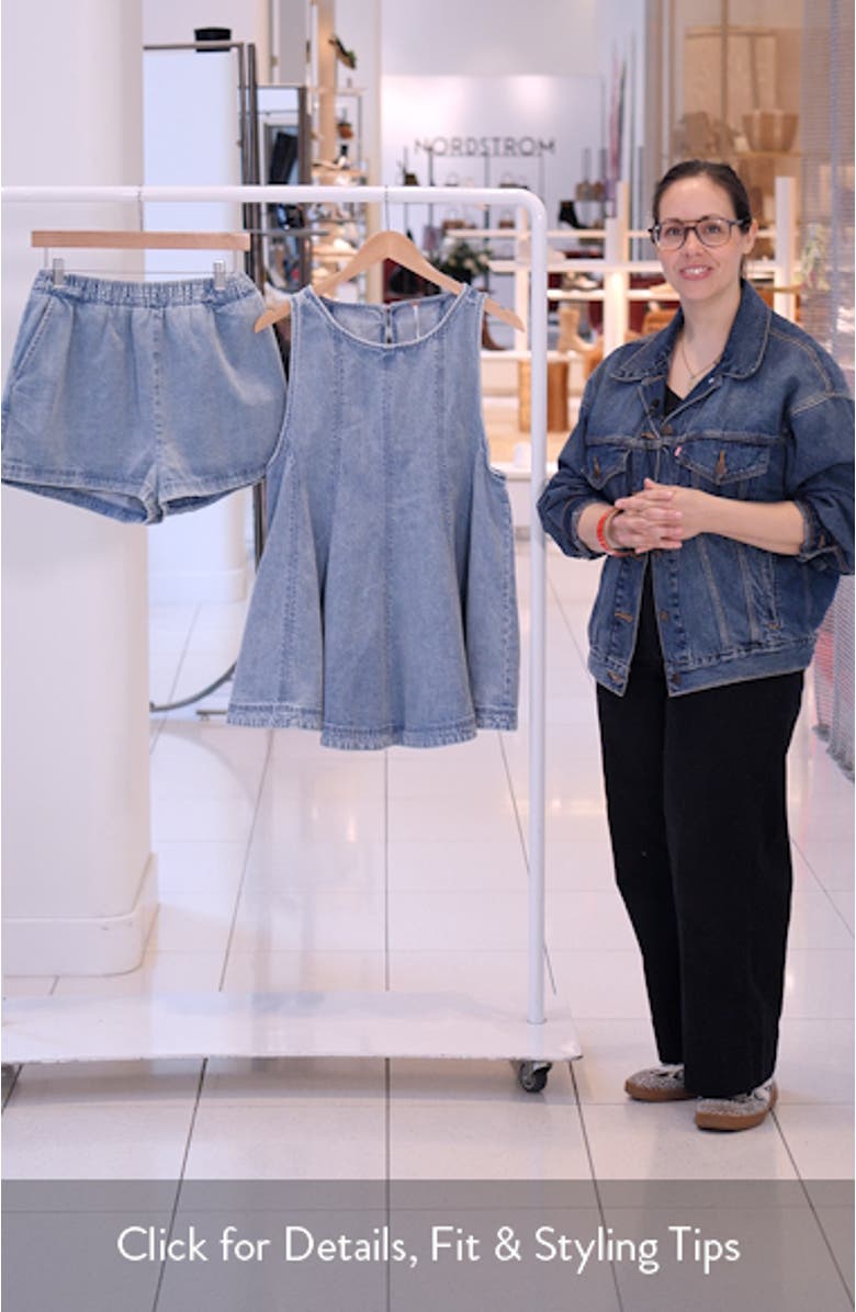 Cassius Flare Denim Top & High Rise Shorts Set, sales video thumbnail
