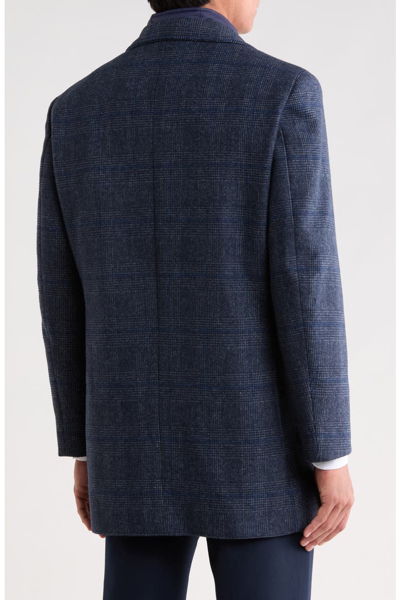 Patrick Plaid Wool Blend Coat with Bib, Alternate, color, NAVY PLAID