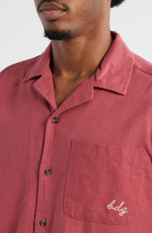 BDG URBAN OUTFITTERS BDG URBAN OUTFITTERS COWBOY EMBROIDERED SHORT SLEEVE COTTON BUTTON-UP SHIRT 