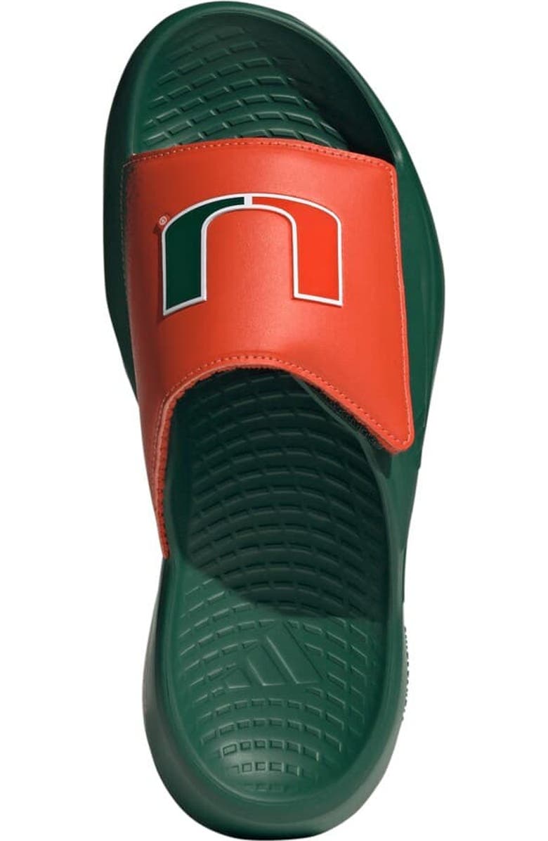 adidas Unisex adidas Green Miami Hurricanes Lightblaze Slide Sandals, Alternate, color, Green