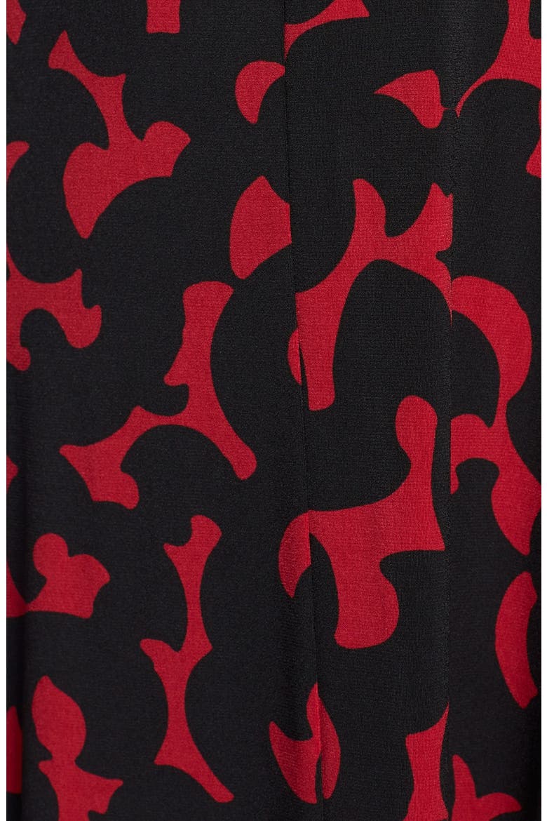 Print V-Neck Fit & Flare Dress, Alternate, color, RED/ BLACK