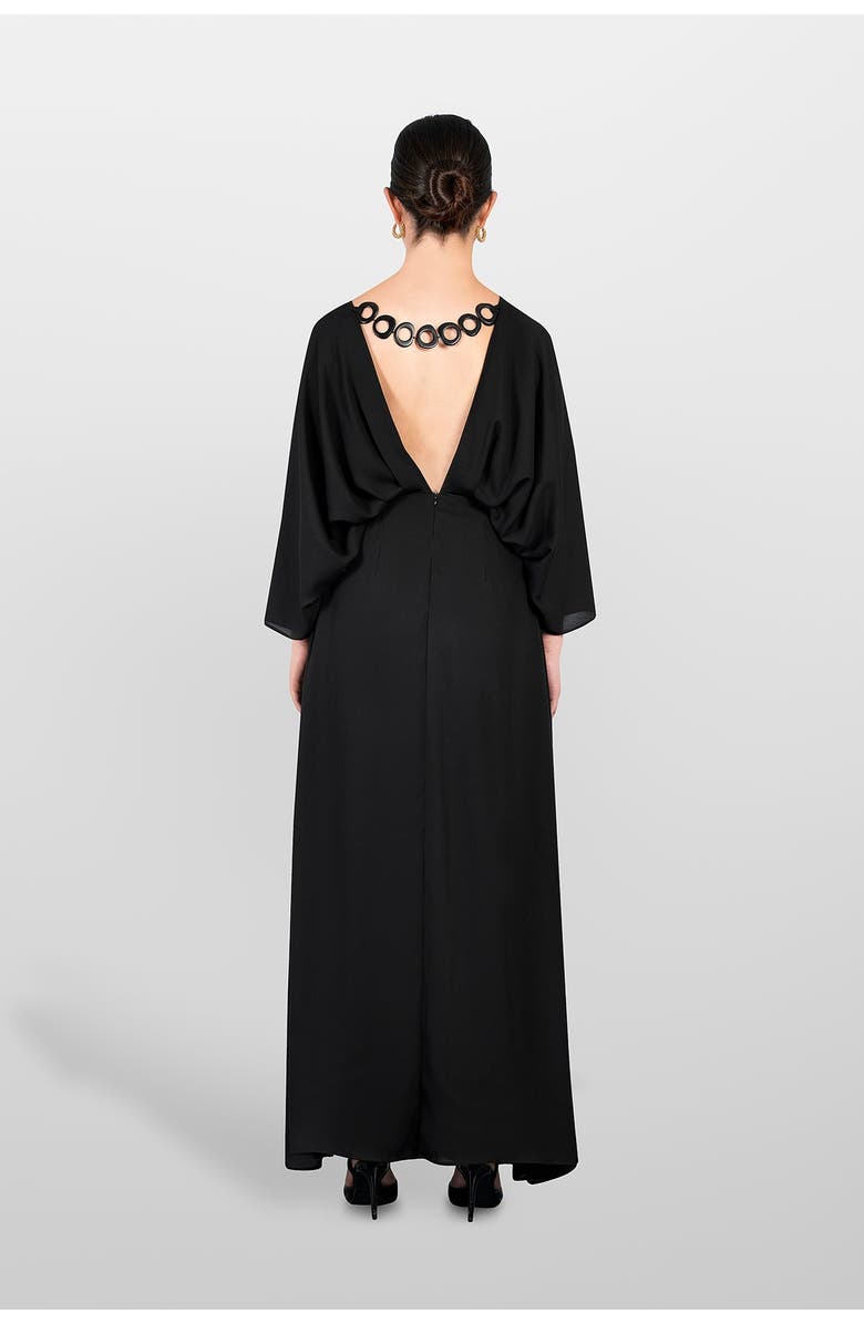 LAURA APARICIO Maxi Tagua Dress, Alternate, color, Black