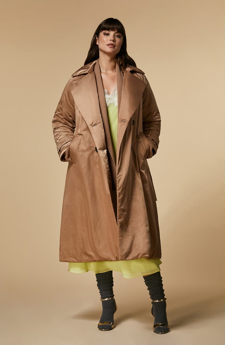Marina Rinaldi Belted Water Repellent Trench Coat, Alternate, color,