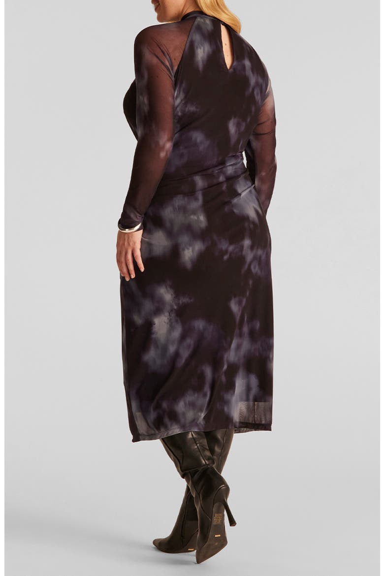 Cove Mock Neck Midi Dress, Alternate, color, MARINE