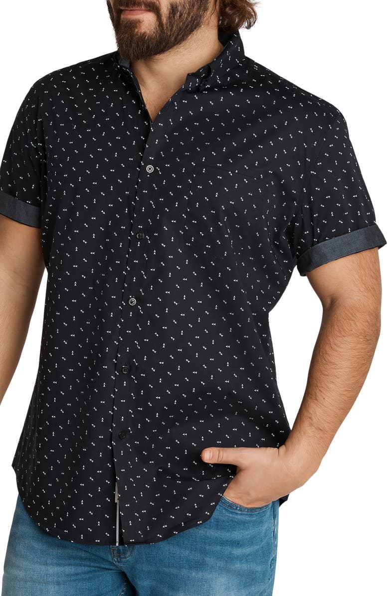 Johnny Bigg Benson Arrow Print Stretch Short Sleeve Button-Down Shirt, Alternate, color,
