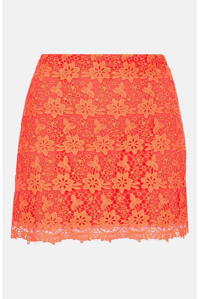 Fluorescent Lace Skirt, Main, color, ORANGE