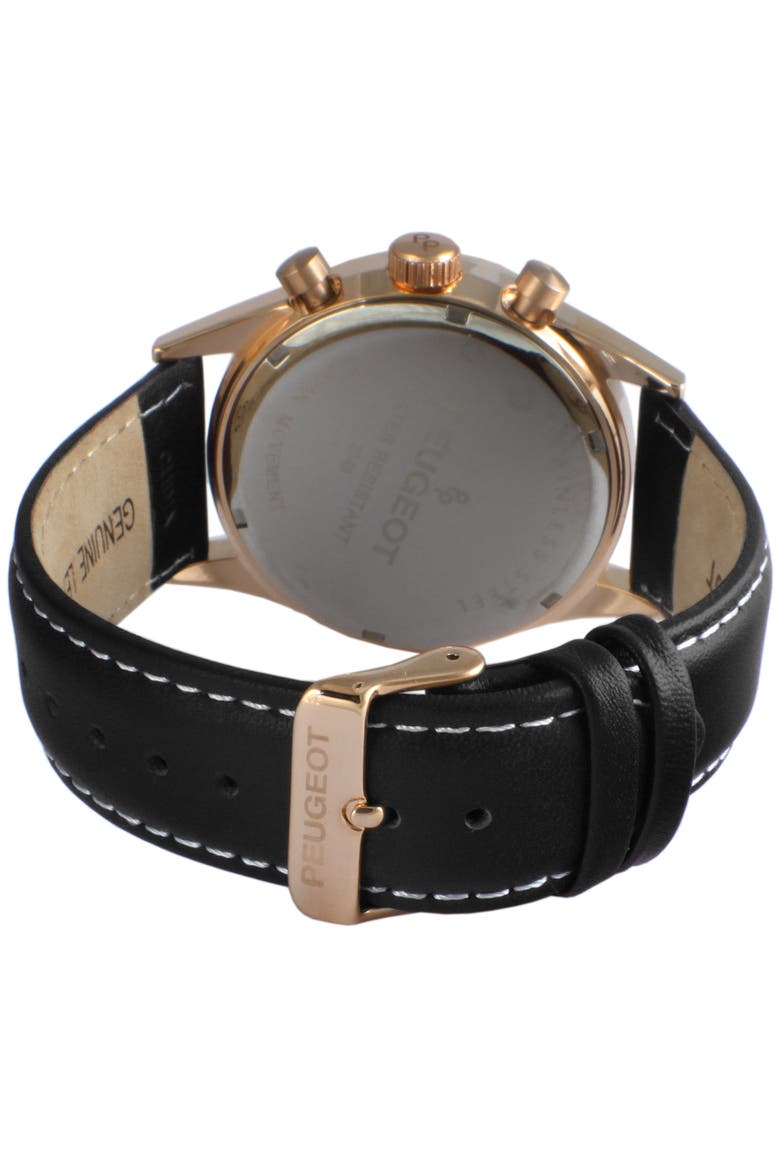 Dynamic Multi Function Carbon Fiber Dial Leather Watch- 43MM, Alternate, color, Black