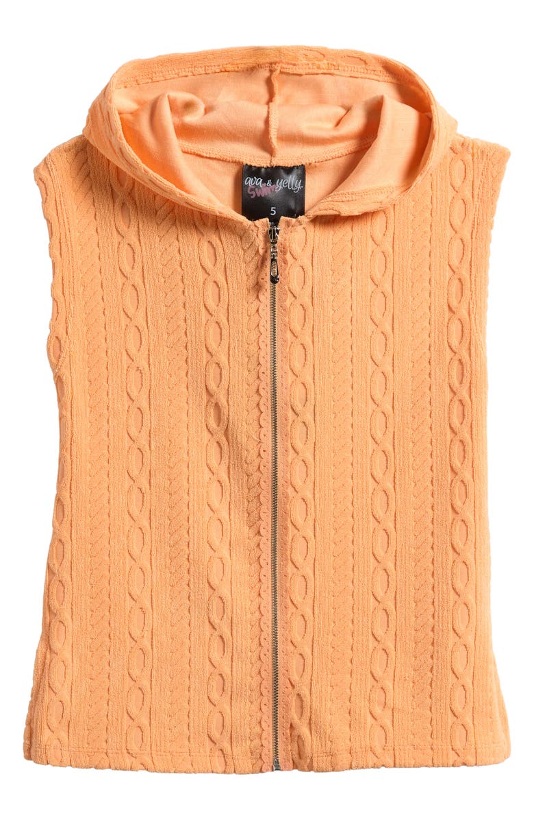 Ava & Yelly Kids' Sleeveless Terry Cover-Up Hoodie, Main, color, Cantalope