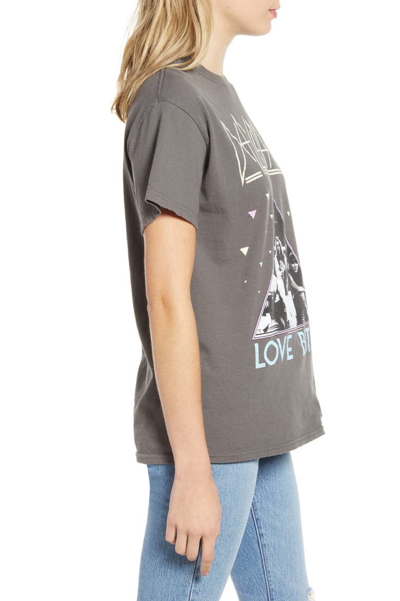 Def Leppard Oversize Tee, Alternate, color, STONE BLACK
