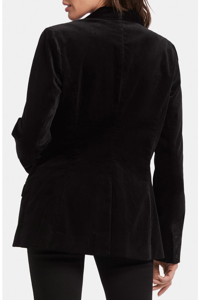 Velveteen Tuxedo Jacket, Alternate, color, BLACK