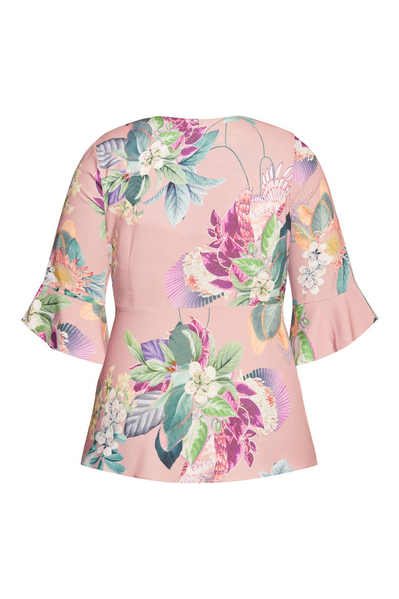 Floral Peplum Wrap Blouse, Alternate, color, HEARTWINE FLORAL