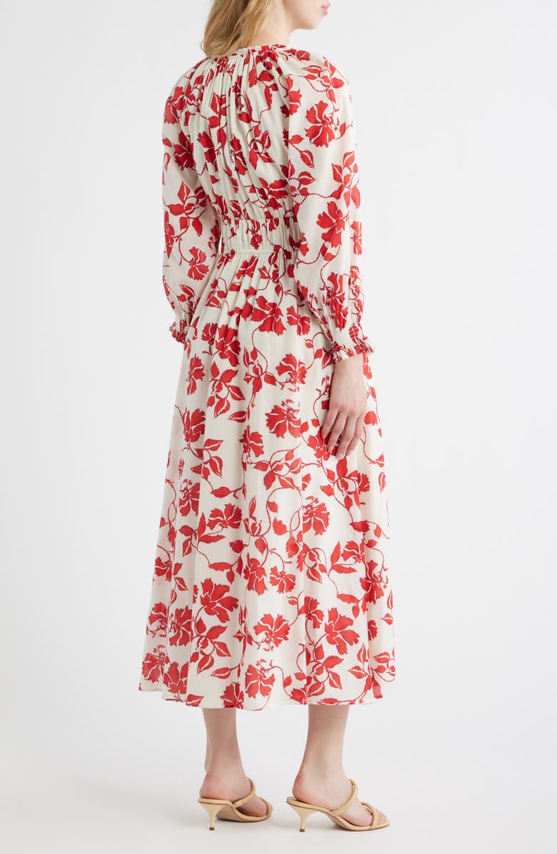 Rails Matia Floral Long Sleeve Cotton Maxi Dress, Alternate, color, Red Jasmine