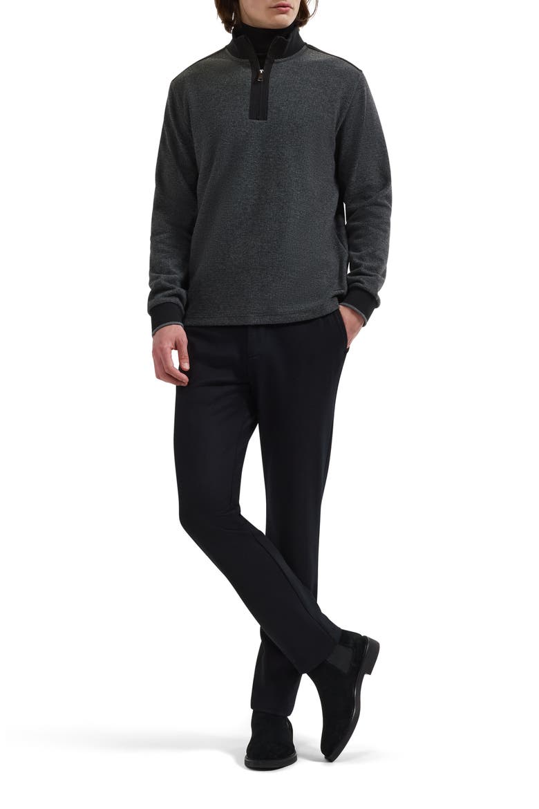 Quarter Zip Knit Pullover, Alternate, color, BLACK