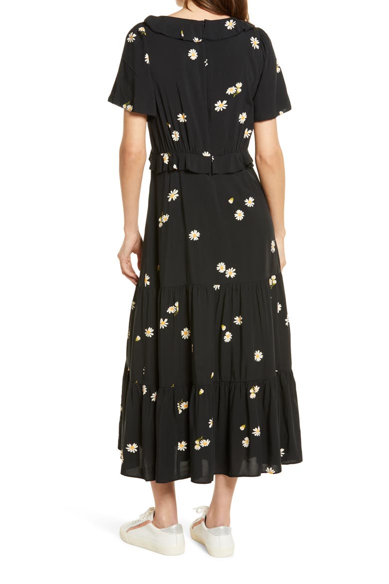 Lazy Daisies Ruffle Tiered Maxi Dress, Alternate, color, TRUE BLACK