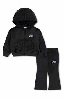 Velour Hoodie & Flare Leggings Set
