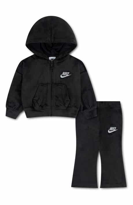 Velour Hoodie & Flare Leggings Set